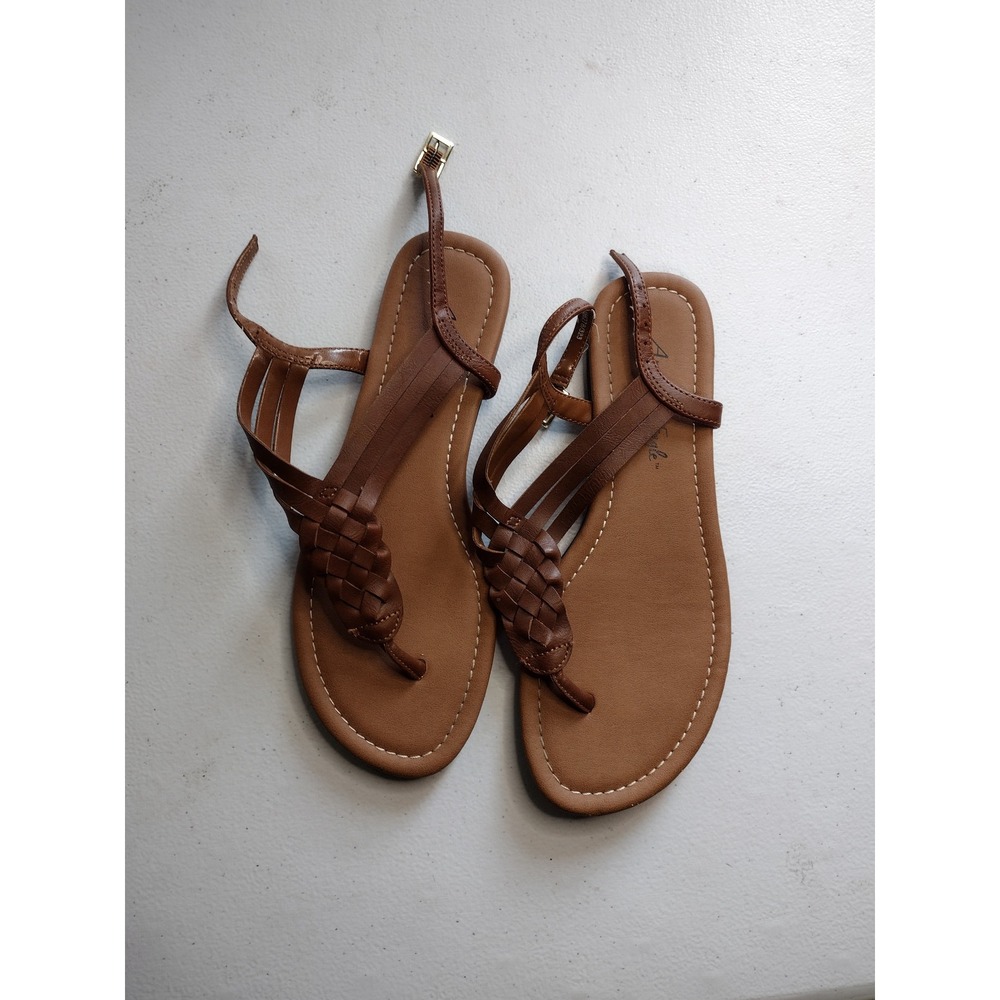 American Eagle‎ Kids Brown Woven Strap Thong Sandals Size 5